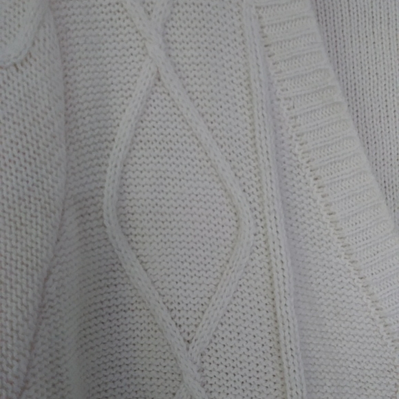 Blair Button Up V Neck Cardigan Sweater L Cream Off White - Picture 12 of 15